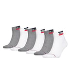 Levi's Unisex Socks Sport Logo Ankle mid-cut Socks White / Grey 39/42 pack of 6