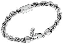 Armani Exchange Men's Silver Stainless Steel Chain Bracelet male