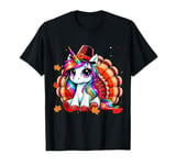 Cute Thanksgiving Toddler Turkey Unicorn Girls Kids 2024 T-Shirt