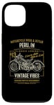 Coque pour iPhone 13 Moto rétro Pérou aux États-Unis Motif vieilli