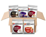 Tassimo Variety Box Costa, Kenco, Cadbury & L'OR Coffee Pods (Pack of 5, Total 56 Coffee Capsules)