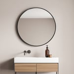 [en.casa] - Miroir mural Ordona diamètre 60 cm cadre en aluminium noir