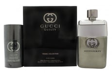 GUCCI GUILTY POUR HOMME GIFT SET 90ML EDT + 75ML DEODORANT STICK - MEN'S. NEW