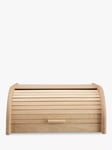 John Lewis Classic Wood Roll Top Bread Bin, W40cm