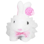 Lecez Lapin électrique, Peluche Peluche poupée poupée poupée poupée de Marche Convient aux Enfants de Plus de 3 Ans Matériel respectueux de l'environnement, Blanc, 17x17x10cm