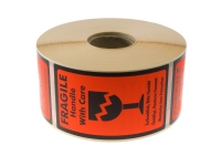 Etiketter m/tekst: Fragile Handle with care160x75x160mm 1,437kg (1stk)