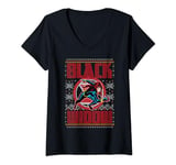 Marvel Black Widow Ugly Noël T-Shirt avec Col en V