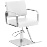 Fauteuil de coiffure avec repose-pieds 50 - 66 cm 200 kg blanc/argent