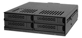 4x 2.5"" SATA/SAS in 1x 5.25"" bay mobile rack screwless trays black