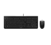 CHERRY DC 2000, Ensemble Clavier et Souris Filaire, Disposition Belge (AZERTY), Plug & Play Via 1 Port USB, Design Plat, Souris symétrique, Noir