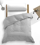 Catotex Parure de lit avec Housse de Couette imprimée et Lisse. 50 % Coton, 50 % Polyester. Lit de 150/160 cm Gris. Modèle Luana.
