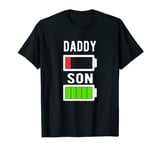 Funny Father's Day Shirt - Daddy and Son Battery Shirt Gift T-Shirt