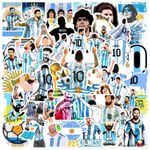 50 st Super Star fotbollsspelare klistermärke Messi Vinyl för Argentina Messi Fan Heminredning Laptop Vattenflaska Telefon Skateboard Dekorativt tillbehör