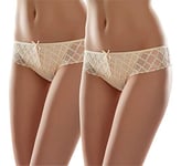 Merry Style String Culotte Slip sous-vêtement Femme MSGAB169 (Beige (2Pack), 40 (Taille du producteur: M))