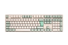 Ducky One 3 Matcha - Clavier mécanique de Jeu au Format Standard avec Disposition Allemande et switchs Cherry MX Red, remplaçables à Chaud (Prises Kailh)