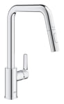 GROHE Start Robinet de Cuisine, Mitigeur Cuisine avec Douchette Extractible, Bec Haut, Inverseur 2 jets (Laminaire/Pluie), Rotation 360°, Chromé, 30631000