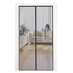 MYCARBON Moustiquaire Porte Fenêtre Aimantée 150x260cm Maille Ultra Fine Fermeture Automatique Moustiquaire Fenêtre Magnétique Rideau Moustiquaire Anti Mouche Anti Insecte avec Ruban Adhésif, Noir