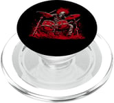 Skeleton Drummer Guy Rock And Roll Band Rock On Drum Kit PopSockets PopGrip for MagSafe