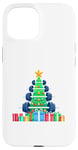 Coque pour iPhone 15 Christmas Tree Haltère Poids Haltérophile Gymnase