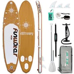 FunWater Stand Up Paddle Gonflable Accessoires complets Pagaie réglable,Pompe,Sac à Dos de Voyage Sup,Leash,Sac étanche,Paddle Board Jusqu'à de capacité de Charge