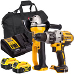 DeWalt 18V Cordless Combi Drill & Angle Grinder Kit 2 x 4.0Ah Battery & Charger