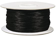 Rayher Cordon en satin, noir, 1 bobine, ø 2,0mm, 50m, nylon, en queue de rat, arts créatifs, bijoux, nœuds, bracelets d’amitié, macramé, décorations-5137501