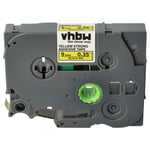 vhbw 1x Ruban compatible avec Brother PT 300, 2730VP, 300B, 300SP, 310B, 310 imprimante d'étiquettes 9mm Noir sur Jaune, extraforte