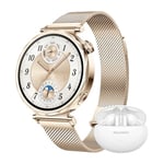 HUAWEI WATCH GT 5 41mm Gold +Extra FreeBuds 5i White, Smartwatch, Sharp-Edged Design, All-new Running and Cycling Sports, Health Tracking, up to 7 Days Battery Life, Compatible with iOS and Android