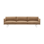 Muuto Outline 3,5-seters sofa polished alu Grace leather Camel