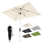 Doppler Parasol rectangulaire en Aluminium I Parasol à manivelle de Haute qualité I Parasol de Jardin pour Balcon ou terrasse - Parapluie à mât Central avec manivelle - 220 x 140 cm