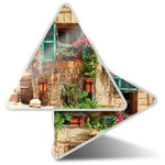 2 x Triangle Stickers  10cm - Charming Old House Spain  #44556