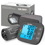 SEJOY Automatic Blood Pressure Monitor Upper Arm Backlit Large Cuff BP Machine