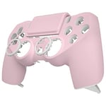 eXtremeRate Cherry Blossoms Pink Ghost Replacement Faceplate Touchpad, Redesigned Housing Shell Touch Pad Compatible with ps4 Slim Pro Controller JDM-040/050/055 - Controller NOT Included