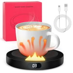 Eyein Coffee Mug Warmer - Smart Cup Warmer with 3 Temperature Settings, Temp Display & Auto Shut Off for Home Office Desk Gadgets, USB Cup Warmer for Coffee, Beverage, Candle, Milk, Tea(No Cup), Black