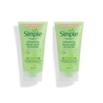 Simple Kind to Skin Refreshing Facial Wash 100% Soap free Gel 150ml Pack of 2