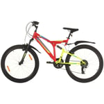 Mountainbike vidaxl - 21 växlar 26 tums däck 49 cm röd