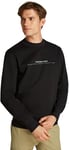 PVH Europe B.V Minimal Logo Crew Neck Sweat sans Boutons, CK Black, L Homme