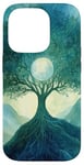 iPhone 14 Pro Fantasy Yggdrasil Tree Life Nature Spiritual Moon Case