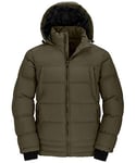 Wantdo Homme Veste Rembourrée en Coton Chaude Hiver Blouson à Capuche Manteaux d'Extérieur Veste Doublée en Polaire Coupe-Vent Manteau Matelassé Vert Militaire S