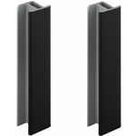 2x jonction de plinthe 100mm finition noir brillant cuisine raccord connecteur pied de meuble profil PVC plastique