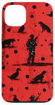 Coque pour iPhone 13 Rouge Pop Art Polka Dots Waterfowl Hunting Camo Design