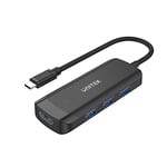 UNITEK uHUB Q4+ Hub USB-C Alimenté 4 en 1 avec HDMI - Jeu de Puces de Nouvelle Génération - Charge d'alimentation BC1.2 - Transfert de Données USB3.0 SuperSpeed ​​5 Gbps - Sortie Vidéo 4K Ultra HD