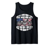 One Life Ride The Hell Out Of It US Flag Motorcycle Biker Tank Top