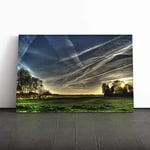 Big Box Art Canvas Print Wall Art Landscape Cloudy Dawn | Mounted and Stretched Box Frame Picture | Home Decor for Kitchen, Living, Dining Room, Bedroom, Hallway, Multi-Colour, 24x16 Inch