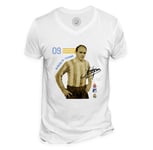 T-Shirt Homme Col V Alfredo Di Stefano Vintage Footballeur Foot Star