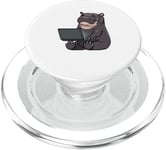 Hippopotame travaillant sur un ordinateur portable Animaux PopSockets PopGrip pour MagSafe