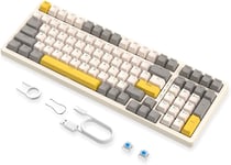 K3MAX Clavier Mecanique Gamer, Apex Pro TKL Clavier Gaming Filaire, 18 RVB Rétroéclairé, Anti-ghosting Hot Swapable 100 Touches, Mousse EVA, pour Win/Mac(US QWERTY, Interrupteur Bleu)