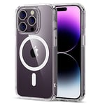 ESR Coque pour iPhone 14 Pro Max, Compatible avec MagSafe, Hybrid Magnétique Case pour iPhone 14 Pro Max avec HaloLock, Protection Antichoc Militaire, Dos Anti Rayures, Transparent