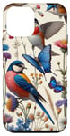 Coque pour iPhone 12 mini Fleurs Oiseaux Papillons Nature Pour Femme Her Floral