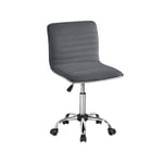 Yaheetech - Chaise Bureau Chaise dactylo sans Accoudoirs Ergonomique Hauteur Réglable Fauteuil de Bureau à Roulette Pivotante Gris